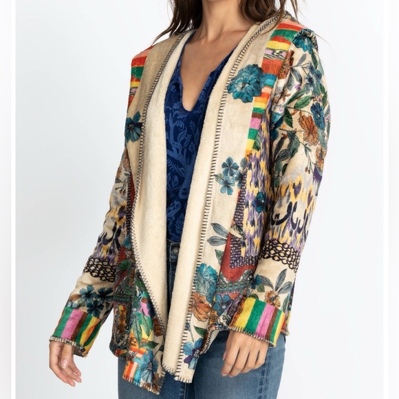 NWT Johnny Was Sherpa Hoodie Jacket Very Unique and Colorful Size XLarge - Picture 15 of 16